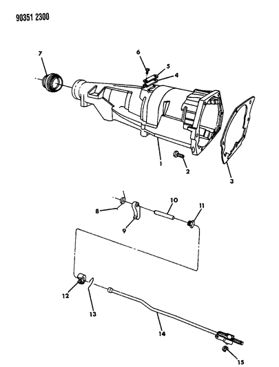 1990 Dodge Ramcharger Extension & Parking Sprag Diagram