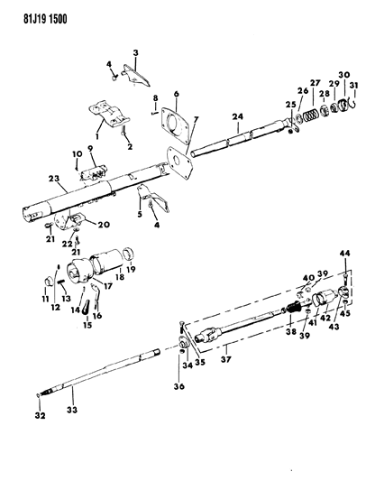 1986 Jeep Wrangler Housing - Steering Column Lower Diagram 2