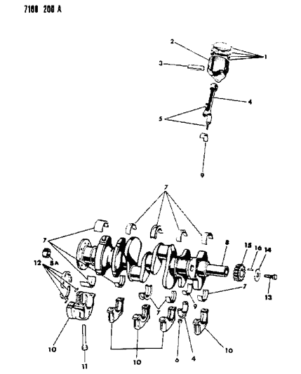 1987 Chrysler Fifth Avenue Crankshaft & Piston Diagram