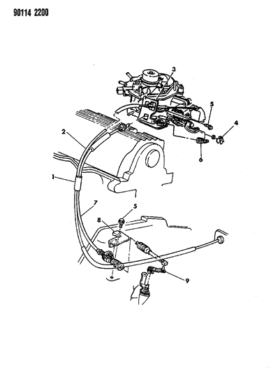 1990 Chrysler LeBaron Throttle Control Diagram 1