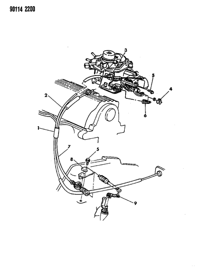 1990 Dodge Grand Caravan Cable Diagram for 4300839