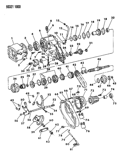 1990 Dodge Dakota Case, Transfer & Related Parts Diagram