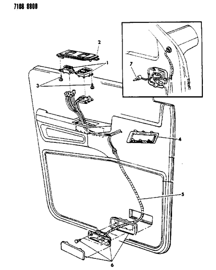 1987 Dodge Caravan Wiring & Switches - Front Door Diagram