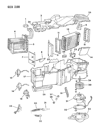 1986 Chrysler Fifth Avenue Air Conditioning & Heater Unit Diagram