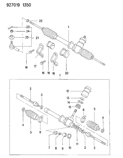 1994 Dodge Colt Gear - Manual Steering Diagram