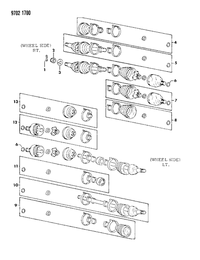 1989 Dodge Colt Axle, Front Diagram 3