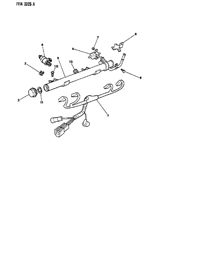 1987 Dodge Lancer Fuel Rail & Related Parts Diagram 4