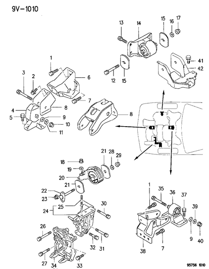 1996 Dodge Stealth Engine Mounting And Support Diagram