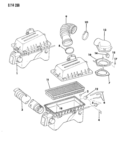 1988 Jeep Wagoneer Air Cleaner Diagram 1