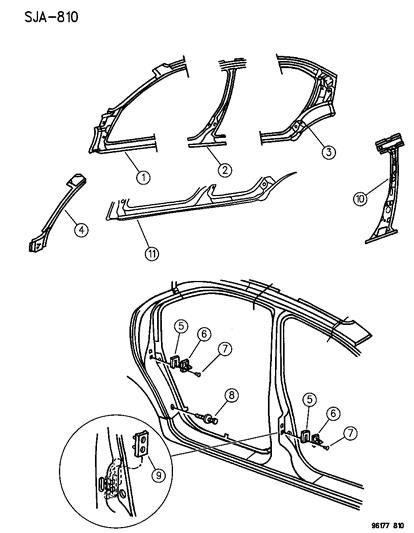 1996 Dodge Stratus Aperture Panels Diagram