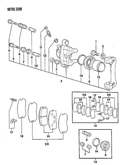 1990 Dodge Colt Front Brakes Diagram 2