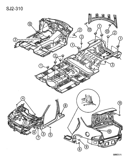 1996 Dodge Stratus Plugs Floor Pan Diagram