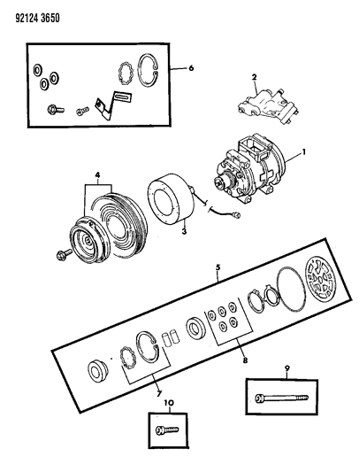 1992 Dodge Spirit A/C Compressor Diagram 2