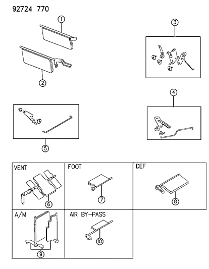 1994 Dodge Colt Fresh Air Damper Diagram for MR116204