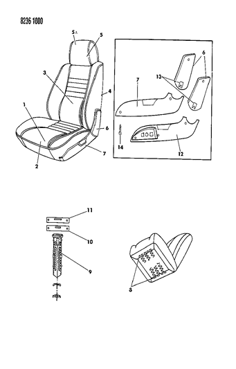 1988 Dodge Daytona Front Seat Diagram 1