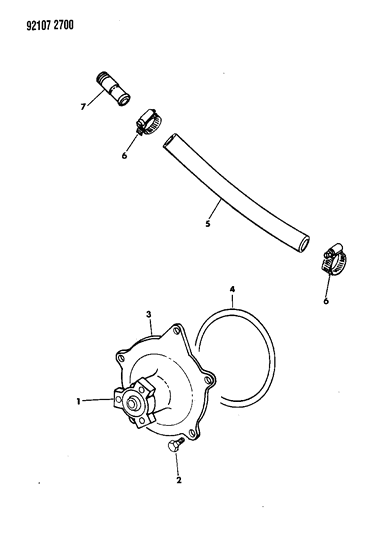 1992 Chrysler Town & Country Water Pump & Related Parts Diagram 3