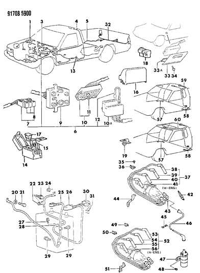 1991 Dodge Ram 50 Wiring Harness Diagram