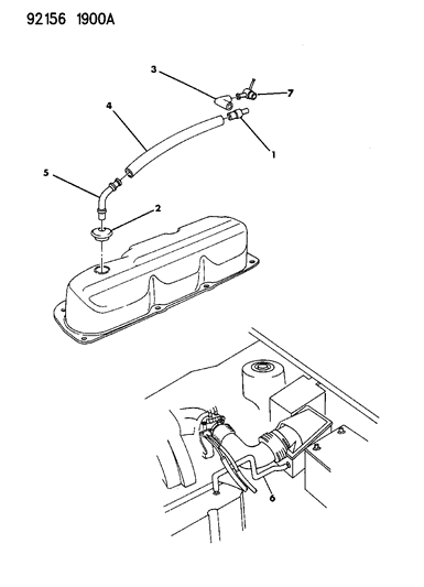 1992 Dodge Caravan Crankcase Ventilation Diagram 2