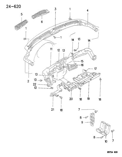 1996 Dodge Stealth Defroster Nozzle And Duct Diagram