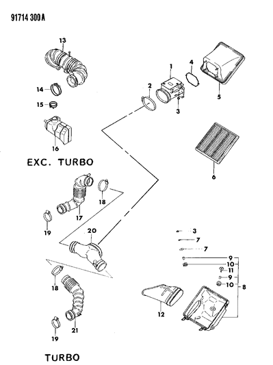 1991 Dodge Stealth Air Cleaner Diagram