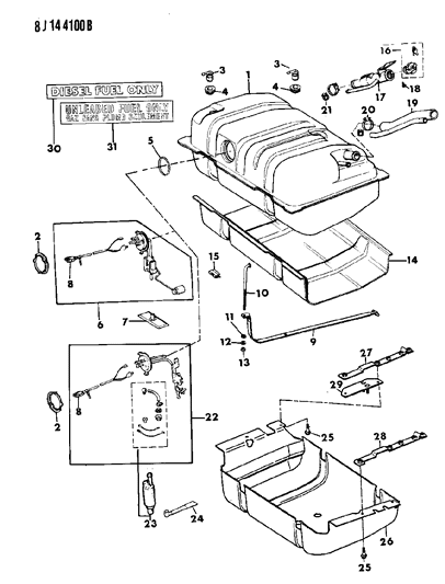 1988 Jeep Cherokee Fuel Tank Diagram