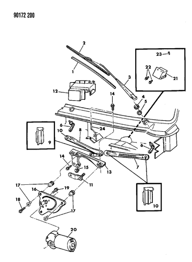 1990 Dodge Omni Windshield Wiper System Diagram