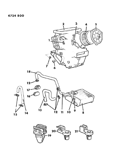 1984 Dodge Ram 50 Heater Unit & Heater Plumbing Diagram