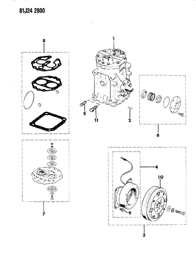 1984 Jeep Grand Wagoneer Compressor, Air Conditioning Diagram 2