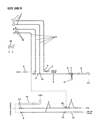 1986 Dodge Charger EGR Hose Harness Diagram 4