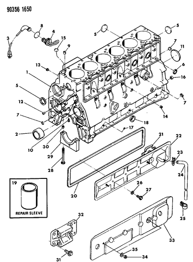 1991 Dodge D150 Cylinder Block Diagram 3