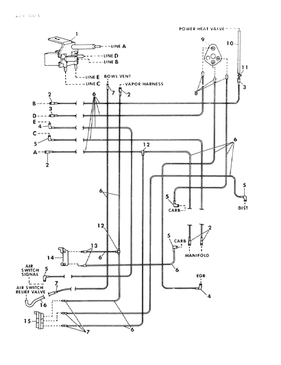 1985 Dodge Ram Wagon EGR Hose Harness Diagram 14