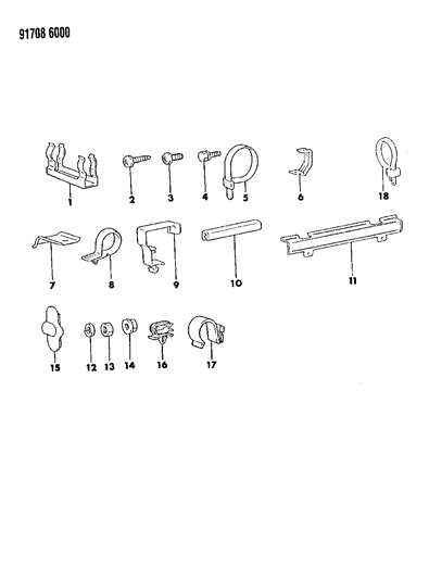 1991 Dodge Ram 50 Attaching Parts - Wiring Harness Diagram