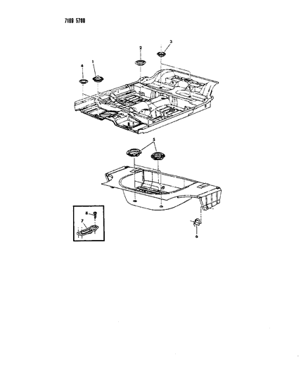 1987 Chrysler LeBaron Base Plugs Floor Pan Diagram