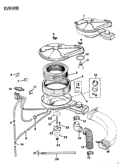 1985 Jeep Grand Wagoneer Air Cleaner Diagram 2