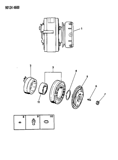 1990 Chrysler TC Maserati A/C Compressor Diagram 1