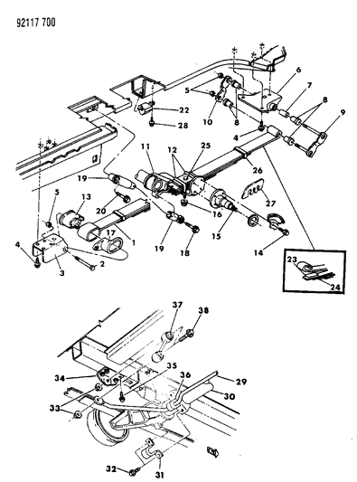 1992 Chrysler Town & Country Suspension - Rear Diagram 2