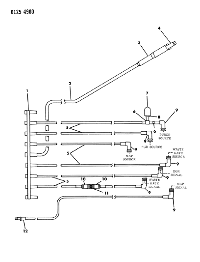 1986 Chrysler LeBaron Quad Vacuum Solenoid Hose Harness Diagram 2