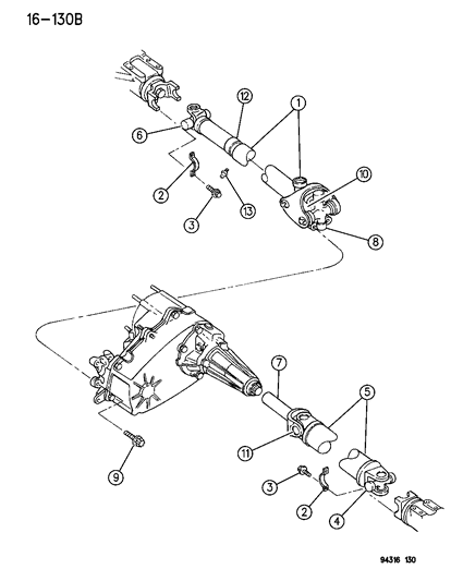 1996 Dodge Dakota Propeller Shaft Diagram