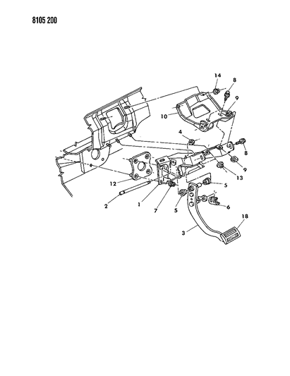 1988 Dodge Shadow Brake Pedal Diagram