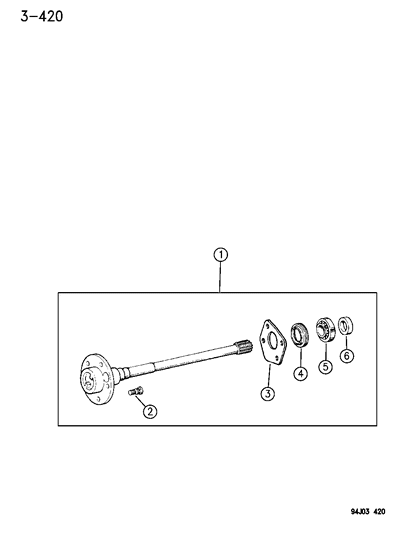 1994 Jeep Wrangler Shaft - Rear Axle Diagram 2