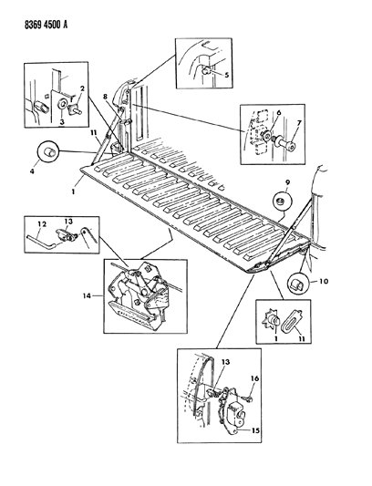 1988 Dodge Ramcharger Tailgate Diagram