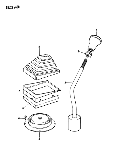 1985 Jeep Grand Wagoneer Controls, Gearshift Diagram 1