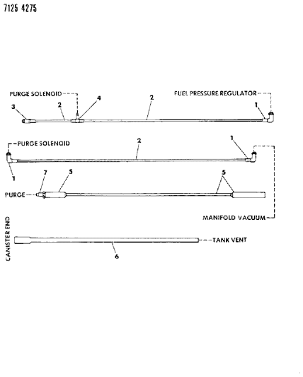 1987 Dodge Grand Caravan Vapor Canister Hose Harness Diagram 5