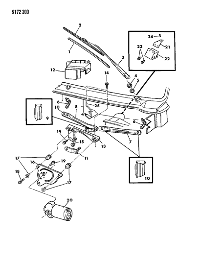 1989 Dodge Omni Windshield Wiper System Diagram