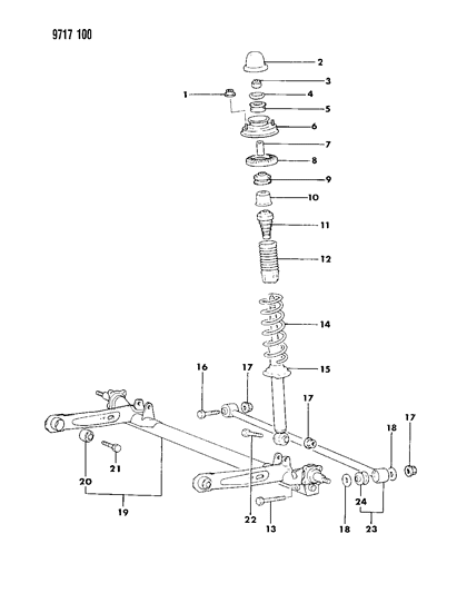 1989 Dodge Colt Suspension - Rear Diagram