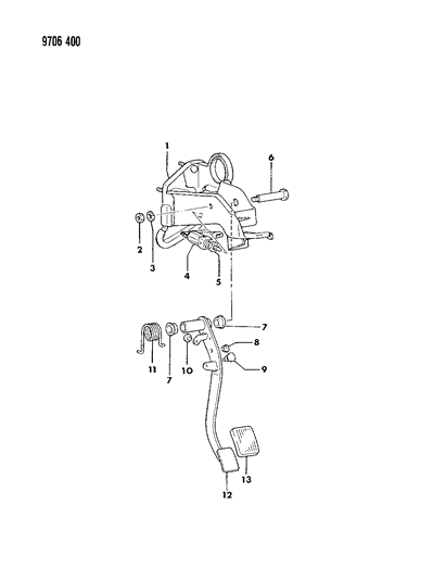 1989 Dodge Colt Clutch Pedal Diagram