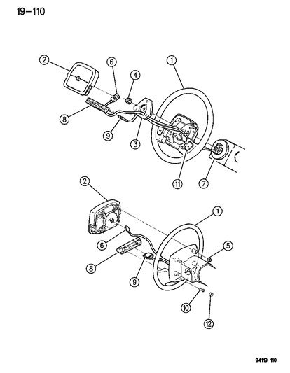 1994 Dodge Shadow Steering Wheel Diagram