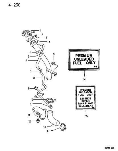 1995 Dodge Stealth Fuel Tank Filler Tube Diagram