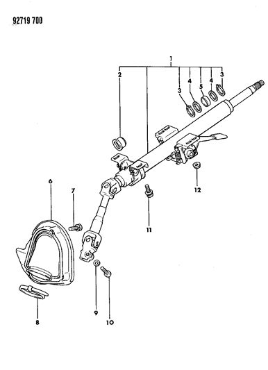 1992 Dodge Colt Column, Steering Diagram