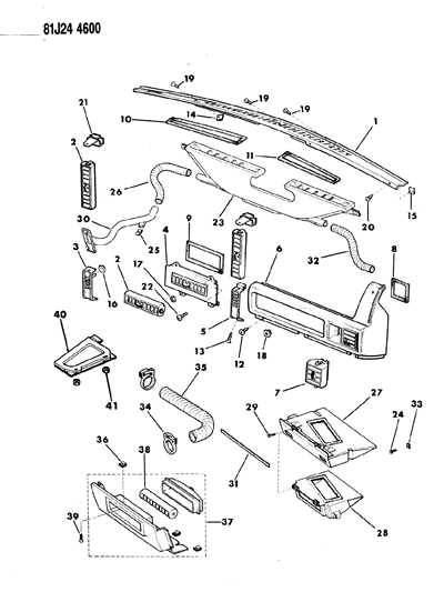 1986 Jeep Wagoneer Duct Side Window Diagram for 55002205